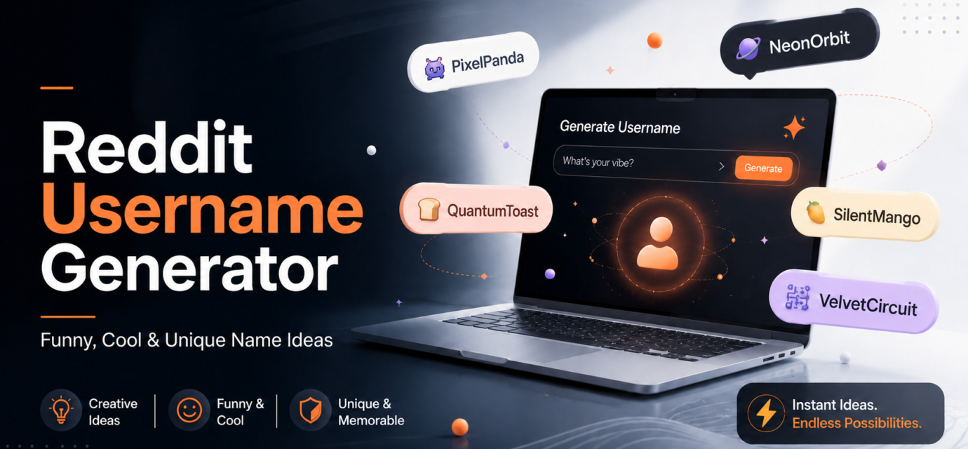 Reddit username generator ideas showing funny cool and aesthetic Reddit name examples