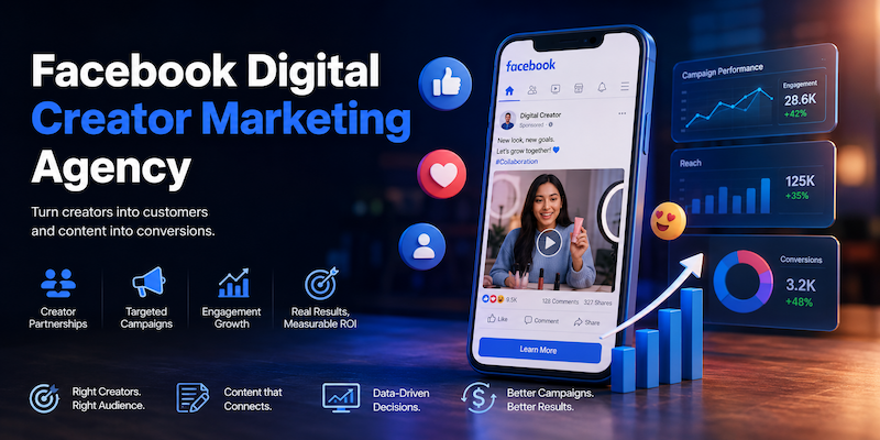Facebook digital creator marketing agency managing creator campaigns and performance