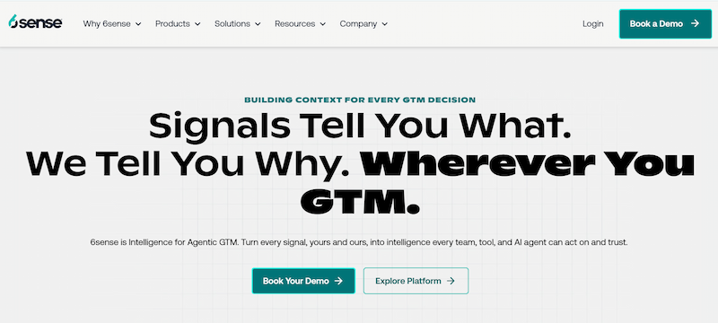 6sense sales intelligence interface for buyer intent and B2B account prioritization