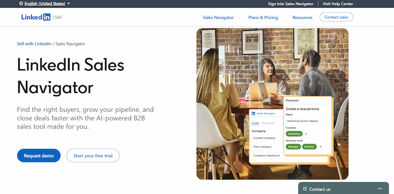 LinkedIn Sales Navigator interface for B2B account research and relationship-led prospecting
