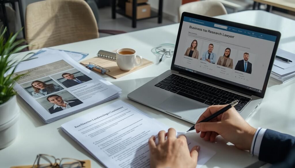 Business owner comparing qualifications when choosing a business bankruptcy lawyer