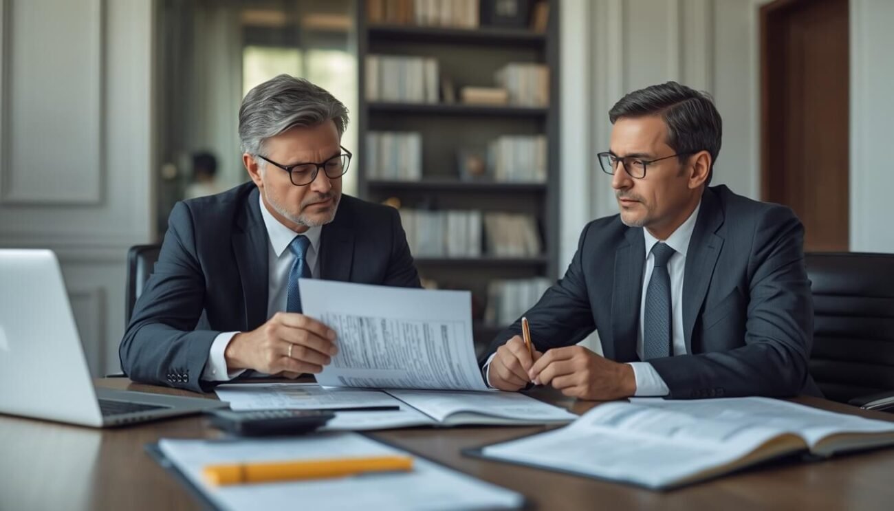 Best business bankruptcy lawyer consulting with a small business owner about financial and legal options