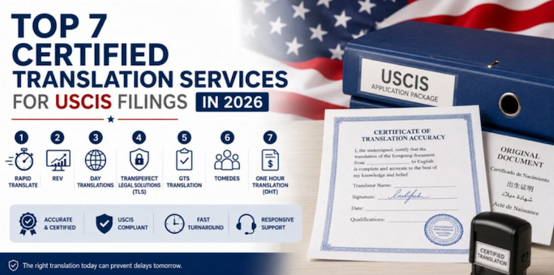 Top 7 Certified Translation Services for USCIS Filings in 2026