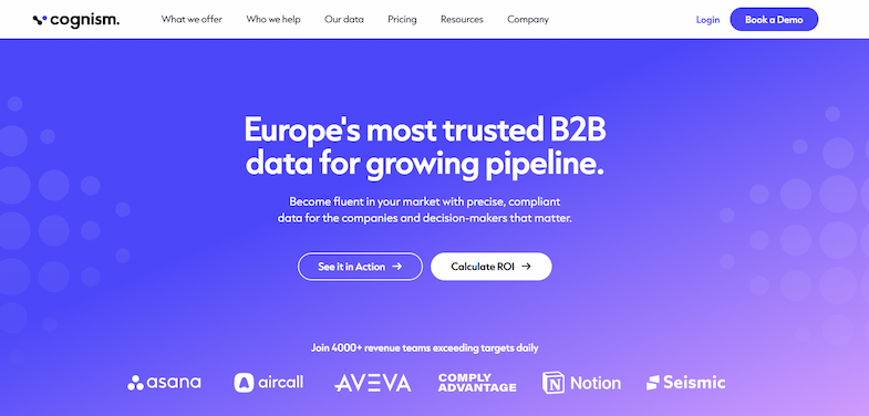Cognism sales intelligence platform showing B2B contact data and prospecting interface